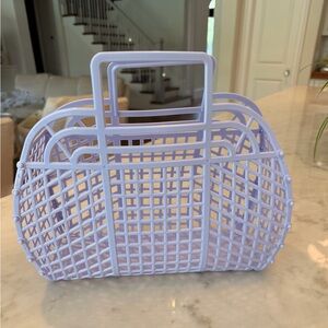 Light Lavender Plastic Basket Tote, never used